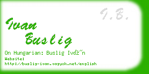ivan buslig business card